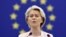 欧盟委员会主席乌尔苏拉·冯德莱恩（Ursula von der Leyen）在法国斯特拉斯堡的欧洲议会发表讲话。（2024年7月18日）