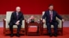 中国领导人习近平与俄罗斯总统普京在北京出席庆祝中俄建交75周年的专场音乐会。（2024年5月16日）