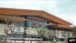 中國在老撾建設鐵路計劃中的老撾萬象火車站。 (2021年10月16日)