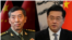 中国官媒报道，中国国防部长李尚福(左)被免除职务，前外交部长秦刚（右）的国务委员职务也被免除。（2023年10月24日）