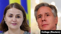 Глава МИД Румынии Луминица Одобеску и госсекретарь США Энтони Блинкен