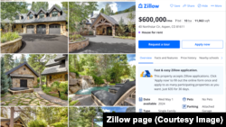 Страница Zillow, рекламирующая бывший особняк Костина