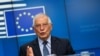 欧盟外交事务高级代表博雷尔(Josep Borrell)2020年6月15日在召集外交事务对话会后见记者（路透社）