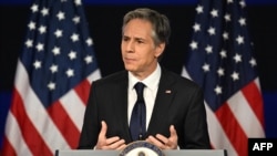 美國國務卿布林肯5月26日在喬治·華盛頓大學發表美國對華政策演講。 （2022年5月26日）