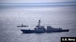 美國海軍“韋恩梅耶號”導彈驅逐艦。（美國海軍）