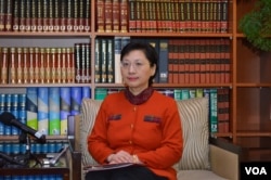 台灣外交部發言人高安3月11日主持記者會（美國之音申華拍攝）