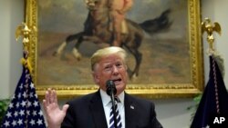 美國總統特朗普2018年11月1日講述移民政策及邊境安全問題