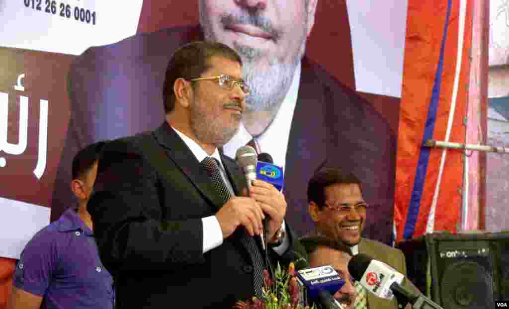 Mohamed Morsi was the second choice candidate of Egypt's Muslim Brotherhood. (E. Arrott/VOA)