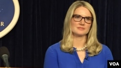 美国国务院副发言人玛丽•哈夫 （美国之音张蓉湘拍摄）