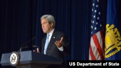 克里1月10日在美國海軍學院講話（圖片來源：美國國務院）