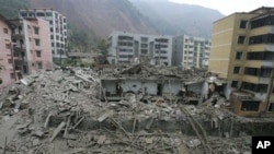 四川北川5·12大地震震后的废墟