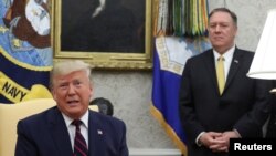 美國總統特朗普和國務卿蓬佩奧在白宮（資料圖片）