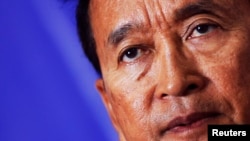 柬埔寨全国救国党领袖桑兰西的资料照片。
