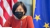 美国贸易代表戴琪（Katherine Tai）在美国-欧盟贸易和技术委员会会议期间发表讲话（2021年9月29日）。