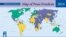 自由之家2014年全球新闻自由度地图：绿色为享有新闻自由的国家或地区；黄色为享有部分新闻自由的国家或地区；蓝色为没有新闻自由的国家或地区 (资料来源: 自由之家)