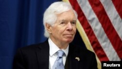 FILE - U.S. Senator Thad Cochran takes part in a news conference at the U.S. Embassy in Havana, Cuba, Feb. 22, 2017.