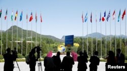 2017年5月15日第一次一带一路峰会会场拍摄的记者。