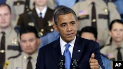 奧巴馬總統星期一在明尼蘇達州談論槍械管控