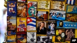 美國總統奧巴馬即將訪問古巴，當地有紀念品出售。