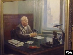1961年苏联油画上的赫鲁晓夫（美国之音白桦拍摄）