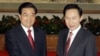 中国领导人胡锦涛(左)2009年10月10日在北京会晤到访的韩国总统李明博