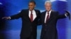 U.S. President Barack Obama (L) joins former President Bill Clinton onstage during the second session of the Democratic National Convention in Charlotte, North Carolina, September 5, 2012. 