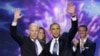 Vice President Joe Biden and President Barack Obama wave to the delegates at the conclusion of Presdident Obama's speech at the Democratic National Convention in Charlotte, N.C., Sept. 6, 2012. 