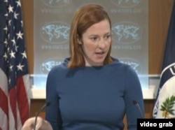 美国国务院发言人莎琪(美国之音视频截图)