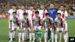 2015年1月22日 中國足球隊在亞足聯四分之一決賽前留影