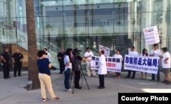 示威代表刘因全接受采访（示威者提供）