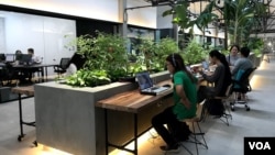 胡志明市的一個為小企業服務的工作共享空間（美國之音阮河拍攝）