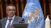 World Health Organization (WHO) Director-General Tedros Adhanom Ghebreyesus attends a news conference organized by Geneva Association of United Nations Correspondents (ACANU) amid the COVID-19 outbreak, caused by the novel coronavirus.