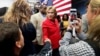 Democratic presidential candidate Hillary Rodham Clinton campaigns during a campaign stop at the Manchester Community College in Manchester, New Hampshire, Oct. 5, 2015.