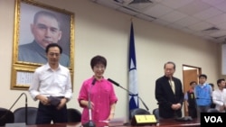 即将离任的台湾国民党主席洪秀柱（美国之音记者申华 拍摄）