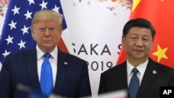 美国总统特朗普和中国国家主席习近平2019年6月29日在日本大阪G20峰会上举行会晤。