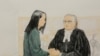 孟晚舟和她的律师周一在法庭上。为了让孟晚舟获得保释，她的律师戴维·马丁提出愿意接受严格的监控措施作为保释条件。（2018年12月10日）