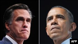 罗姆尼(左)和奥巴马(右)