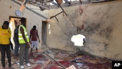 尼日利亚2015年10月被炸毁的一座清真寺(资料照)