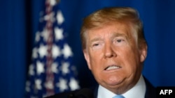 特朗普总统1月3日在佛罗里达州海湖庄园就伊朗问题发表声明。（资料照）