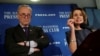 FILE - Senate Minority Leader Chuck Schumer (L) and House Minority Leader Nancy Pelosi speak at the National Press Club, February 27, 2017. 