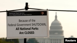 美国政府部分关闭: 国家公园关闭通知