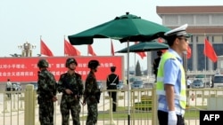 中國武裝警察把守在北京天安門廣場 （資料圖片） 