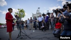 巴爾的摩市長斯蒂芬妮羅林斯布萊克5月3日開記招會。(資料照)