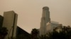 洛杉矶市区的雾霾天(美国之音国符拍摄）