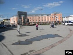 俄罗斯雅库特共和国首府雅库茨克市中心。(美国之音白桦 拍摄)