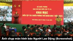 Lễ khai mạc diễn tập phòng thủ Quân khu 7 hôm 1/12