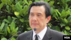 台湾总统 马英九在活动上致词(美国之音张永泰拍摄)