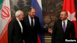 伊朗外長扎里夫、俄羅斯外長拉夫羅夫與土耳其外長恰烏什歐陸 