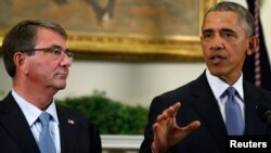 美國總統奧巴馬和國防部長卡特。（資料圖片）