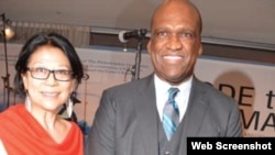 严雪瑞（左）与第68届联大主席阿什